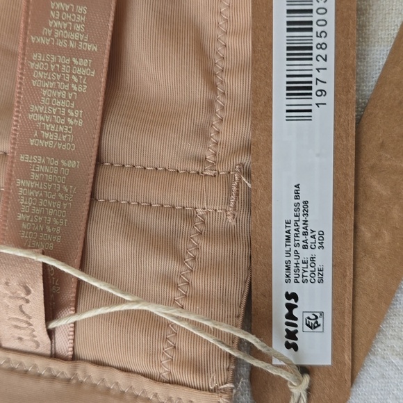 SKIMS Ultimate Push Up Strapless Bra Size:34DD (34E) Clay - Picture 5 of 5